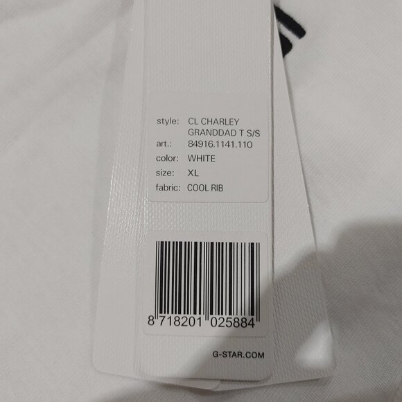 Brand New G-Star RAW CorrectLine Charley Granddad T-Shirt White Men's Size XL - Picture 3 of 4